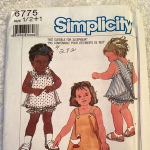 VINTAGE!  1985 SIMPLICITY pattern #6775… toddler, age 6 mos. - 1 yr.  Cut